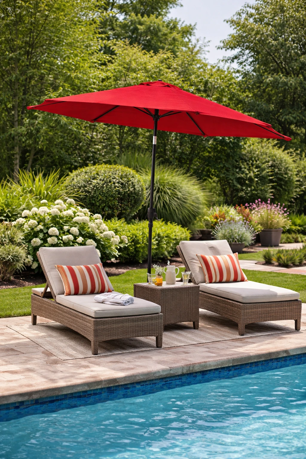 ეზოს ქოლგა რეგულირებადი დახრით 3მ - ბორდოსფერი