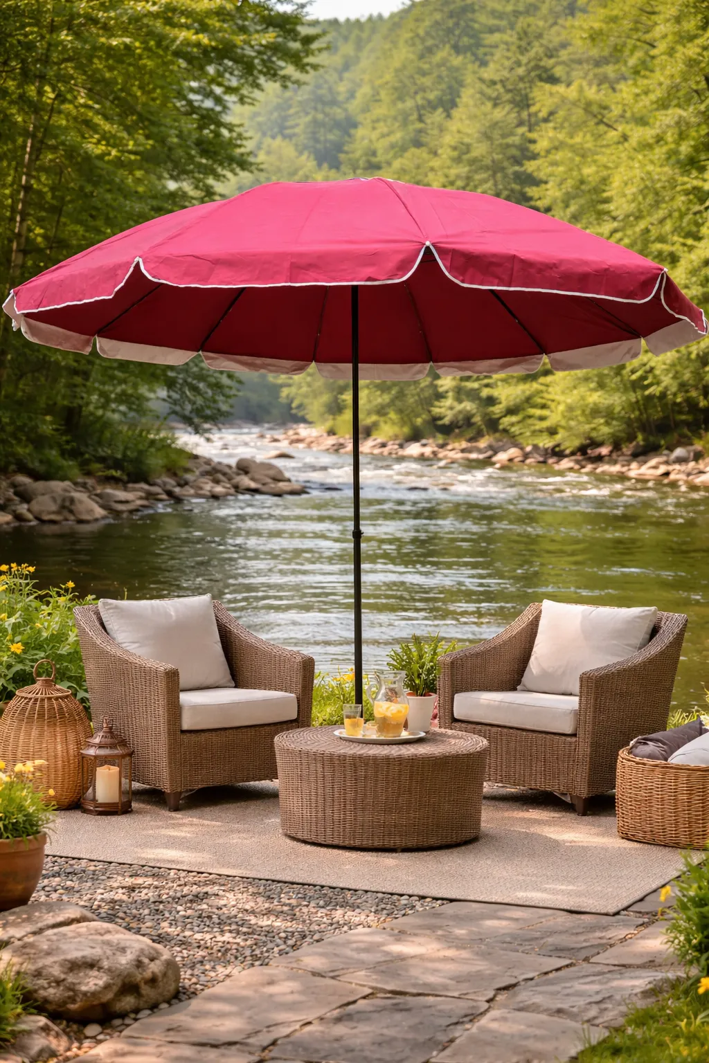 მზის  ქოლგა 3მ სიმაღლის რეგულირებით და ორმაგი ფენით - ბორდოსფერი