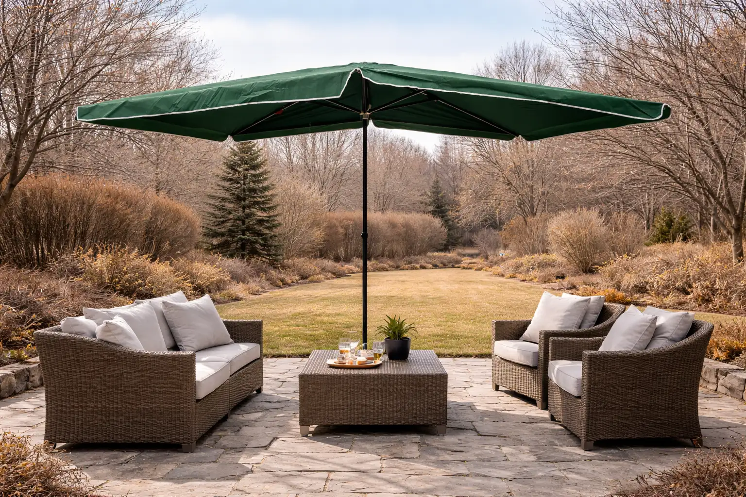 მზის  ქოლგა 2,5მx3,2მ სიმაღლის რეგულირებით - მწვანე